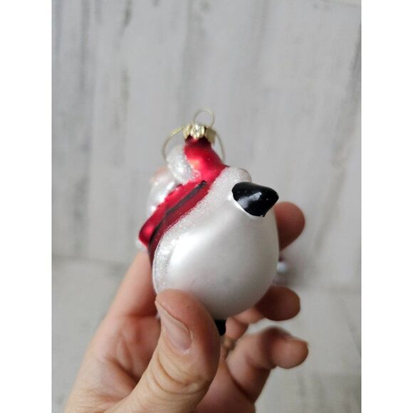 Santa ice skating glass ornament funny Xmas set tree - Picture 2 of 16